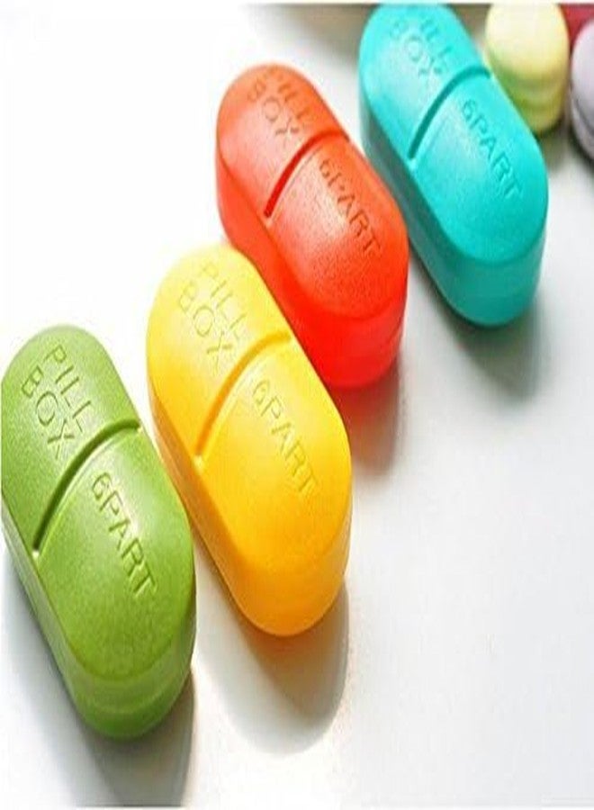 Gra8 Portable Medicine Case || 6 Part Pill Box Tablet Organizer Storage Holder || Home and Outdoor Traveling Picnic (1Pcs) (Multicolor) - Image 2